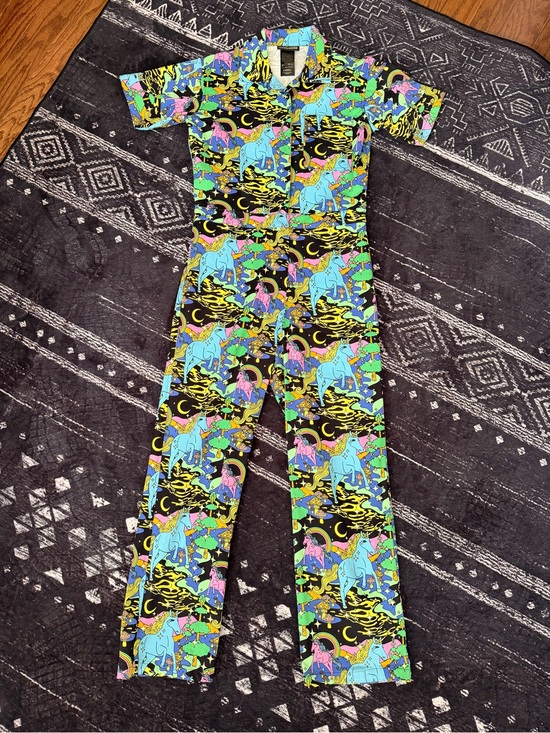 Nooworks Pants - Nooworks Black Multicolor Unicorn Print Jumpsuit